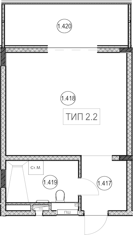 Студия, 30.8 м², 4/5 этаж, ЖК «ГК Сан Гарден Хотел&СПА»