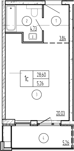 Продается 1-комн. квартира, 29.11 м²
