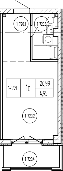 Продается 1-комн. квартира, 27.31 м²