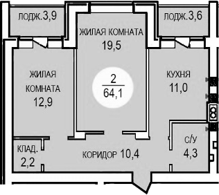 2-комн. Кубанская усадьба. ООО СЗ Кубанская усадьба