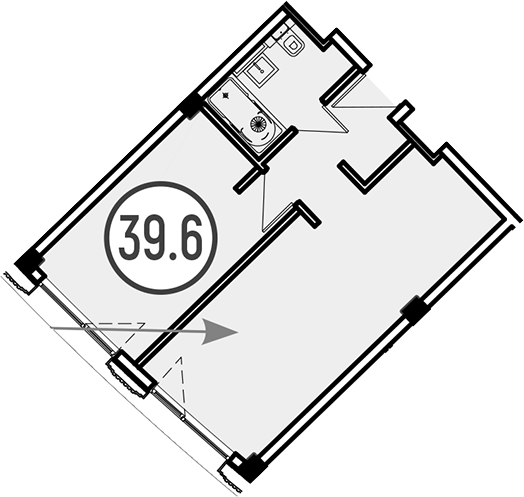 Объект, 39.6 м², 2/4 этаж, ЖК «Гостиничный комплекс GRAND CASCADE»