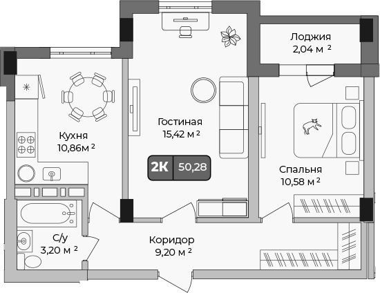 2-комн. Опера