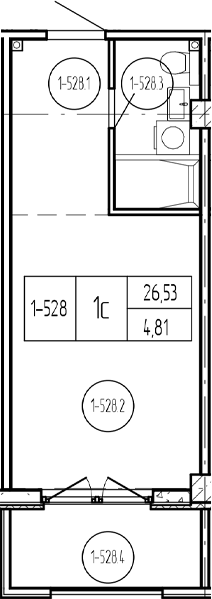 Продается 1-комн. квартира, 26.53 м²