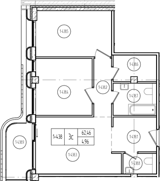 Продается 2-комн. квартира, 62.88 м²