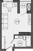 Продается 1-комн. квартира, 21.3 м²