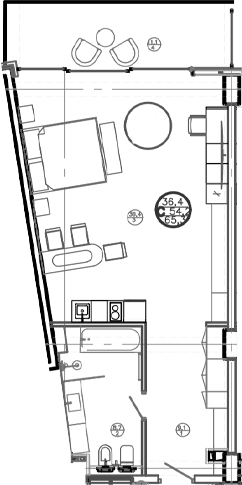 Студия, 54.2 м², 3/8 этаж, ЖК «Mandarin Garden Hotel»