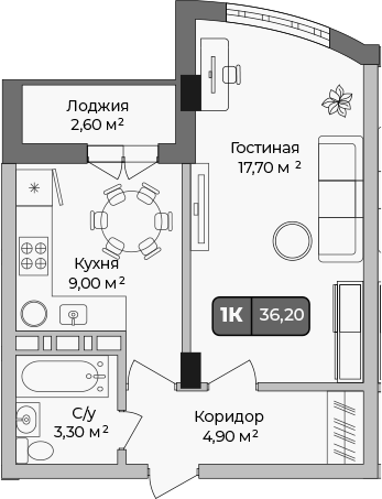 1-комн. Опера