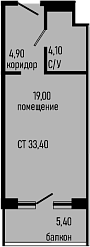 Студия, 28 м², 5/8 этаж, ЖК «Курортный отель Алеан Селект Агой»