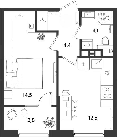 Продается 1-комн. квартира, 35.5 м²