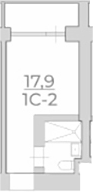 Студия, 17.9 м², 2/4 этаж, ЖК «Комплекс Luciano»