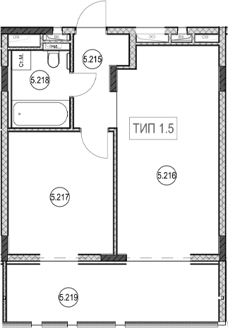 Продается 2-комн. квартира, 41.2 м²