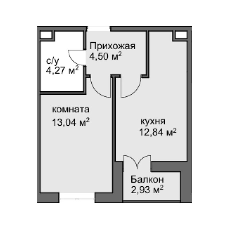 1-комн., 32.11 м², 3/8 этаж, ЖК «Центральный двор»
