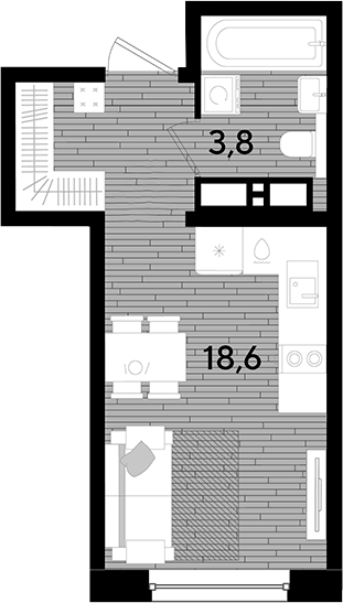 Продается 1-комн. квартира, 22.4 м²