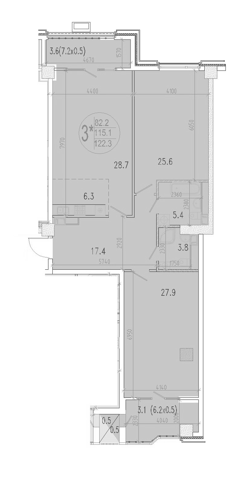 3-комн. Development-Plaza