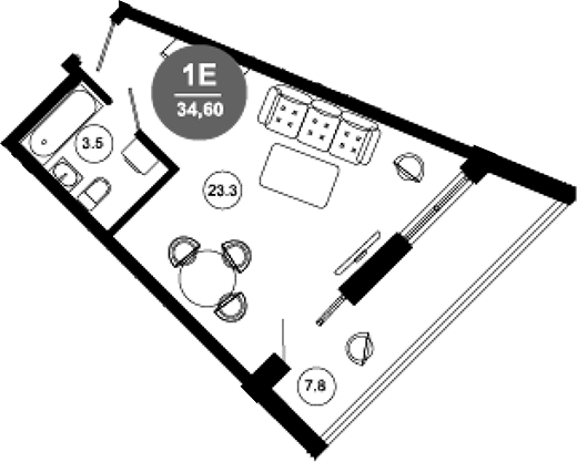 Студия, 26.8 м², 7/10 этаж, ЖК «Гостиничный комплекс GREENMONT»