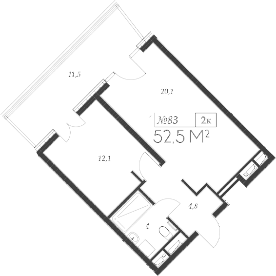 Продается 1-комн. квартира, 41 м²