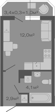 Продается 1-комн. квартира, 19 м²