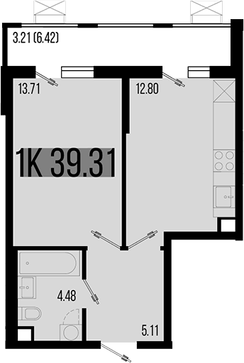 Продается 1-комн. квартира, 36.1 м²
