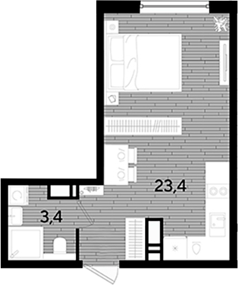 Продается 1-комн. квартира, 26.8 м²