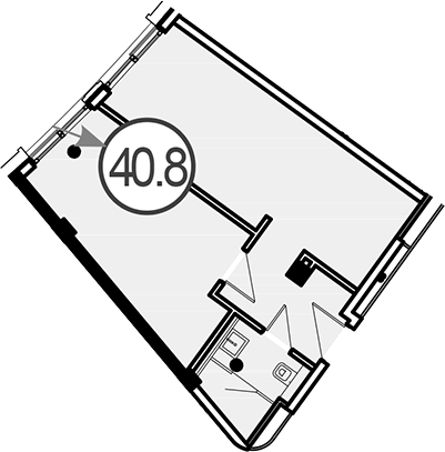 Объект, 40.8 м², 4/4 этаж, ЖК «Гостиничный комплекс GRAND CASCADE»