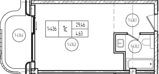 Продается 1-комн. квартира, 28.61 м²