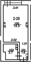 Студия, 16.6 м², 2/4 этаж, ЖК «The Manor»