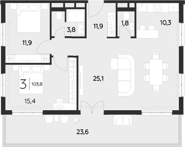 2-комн., 80.2 м², 2/8 этаж, ЖК «LeePrime Residences Polyana Sochi»