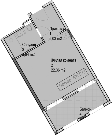 Студия, 32.3 м², 5/6 этаж, ЖК «Гостиничный комплекс Николай 1»