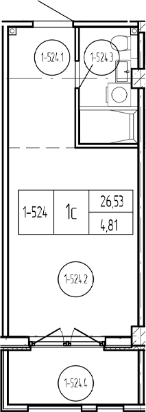 Продается 1-комн. квартира, 26.54 м²