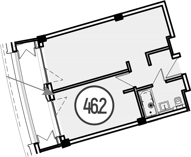 Объект, 46.2 м², 3/4 этаж, ЖК «Гостиничный комплекс GRAND CASCADE»
