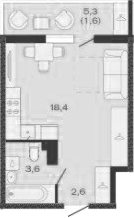 Продается 1-комн. квартира, 24.6 м²