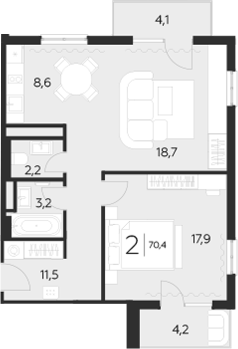 2-комн. LeePrime Residences Polyana Sochi