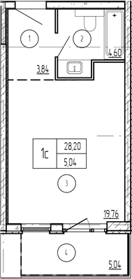Продается 1-комн. квартира, 31.44 м²
