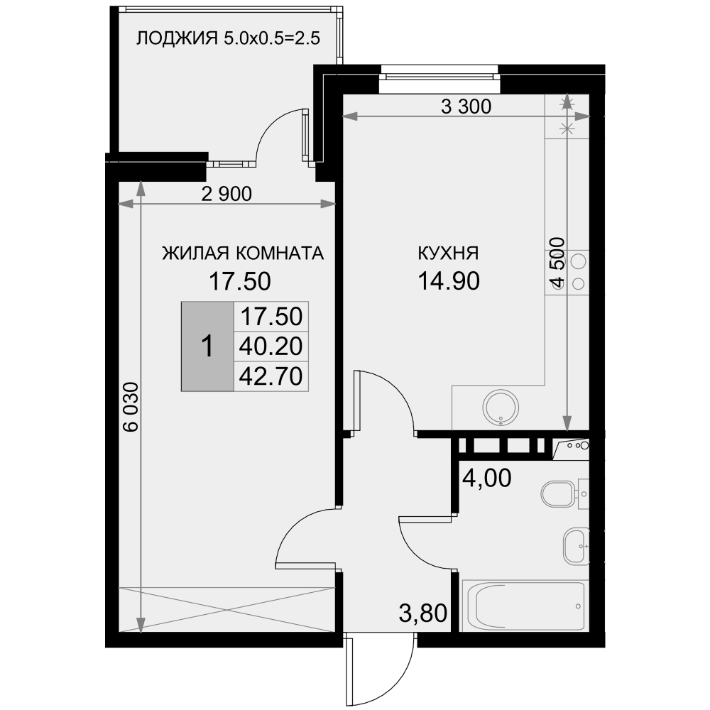 Продается 1-комн. квартира, 38.4 м²