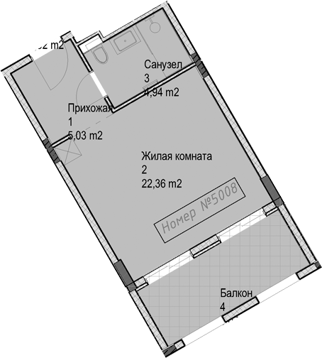 Студия, 32.3 м², 5/6 этаж, ЖК «Гостиничный комплекс Николай 1»