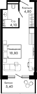 Студия, 27.7 м², 7/8 этаж, ЖК «Курортный отель Алеан Селект Агой»
