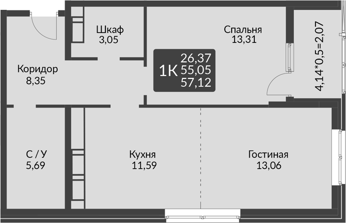 2-комн. На Высоте