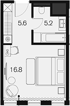 Студия, 27.6 м², 2/4 этаж, ЖК «Benefit Sky Breeze Sochi»