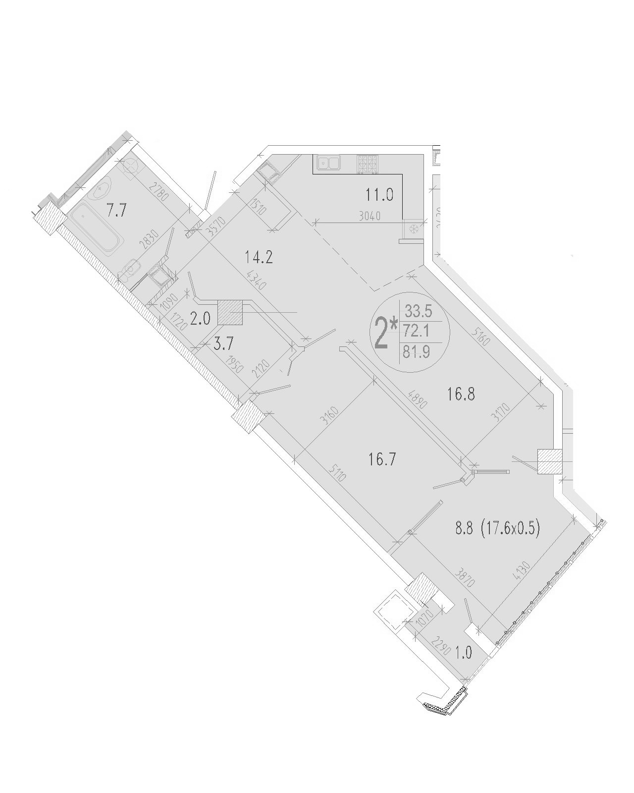 2-комн. Development-Plaza