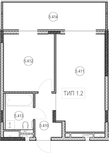 1-комн., 41.2 м², 4/7 этаж, ЖК «ГК Сан Гарден Хотел&СПА»