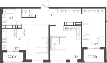 3-комн., 77.5 м², 24/24 этаж, ЖК «Все Свои VIP»