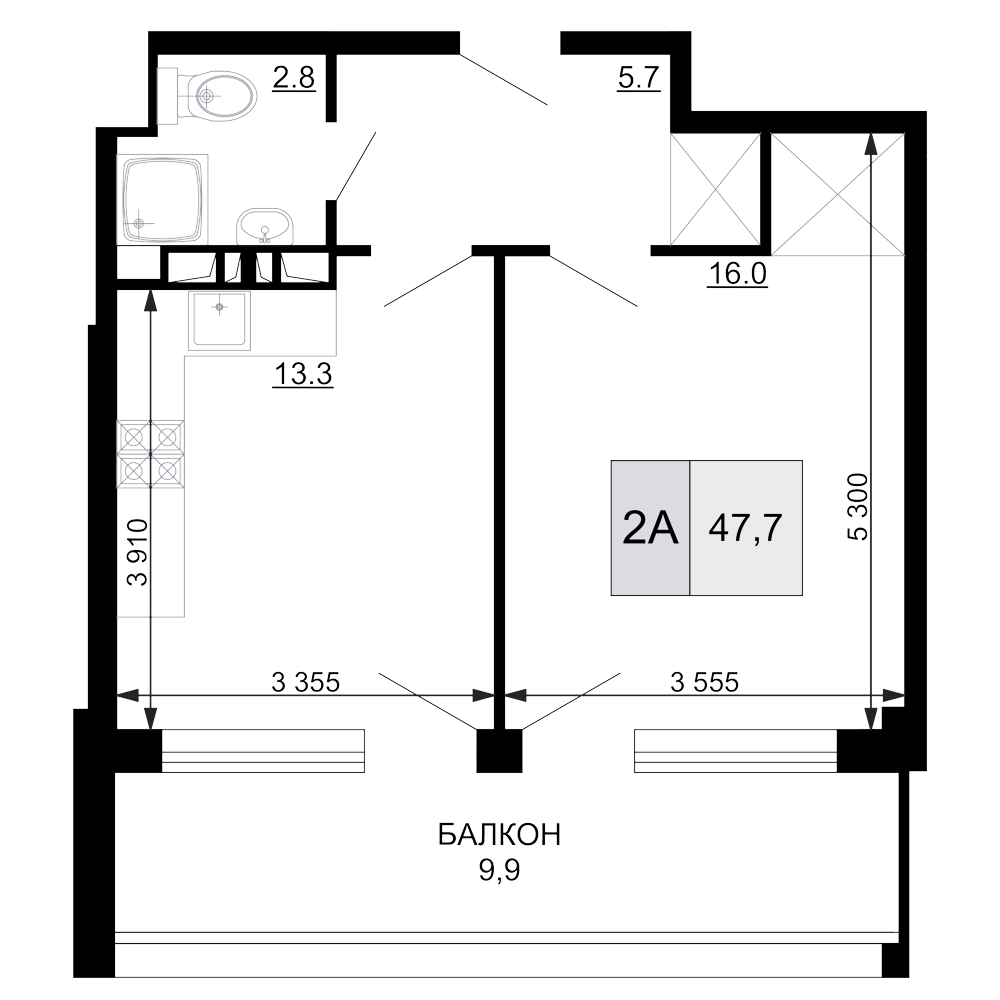 Продается 2-комн. квартира, 37.8 м²