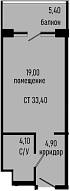 Студия, 28 м², 6/8 этаж, ЖК «Курортный отель Алеан Селект Агой»