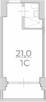 Студия, 21 м², 3/4 этаж, ЖК «Комплекс Luciano»