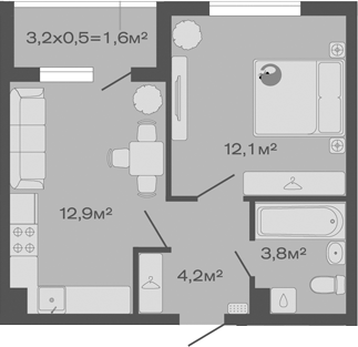 Продается 1-комн. квартира, 33 м²