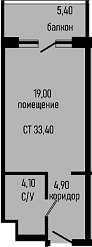 Студия, 28 м², 5/8 этаж, ЖК «Курортный отель Алеан Селект Агой»