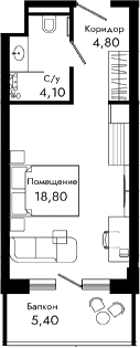 Студия, 27.7 м², 6/8 этаж, ЖК «Курортный отель Алеан Селект Агой»