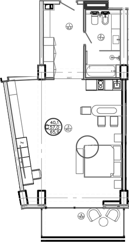 Студия, 46.8 м², 2/8 этаж, ЖК «Mandarin Garden Hotel»