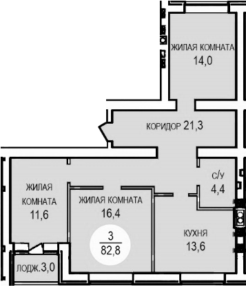 3-комн., 79.6 м², 4/4 этаж, ЖК «Кубанская усадьба. ООО СЗ Кубанская усадьба»