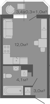 Продается 1-комн. квартира, 19.1 м²
